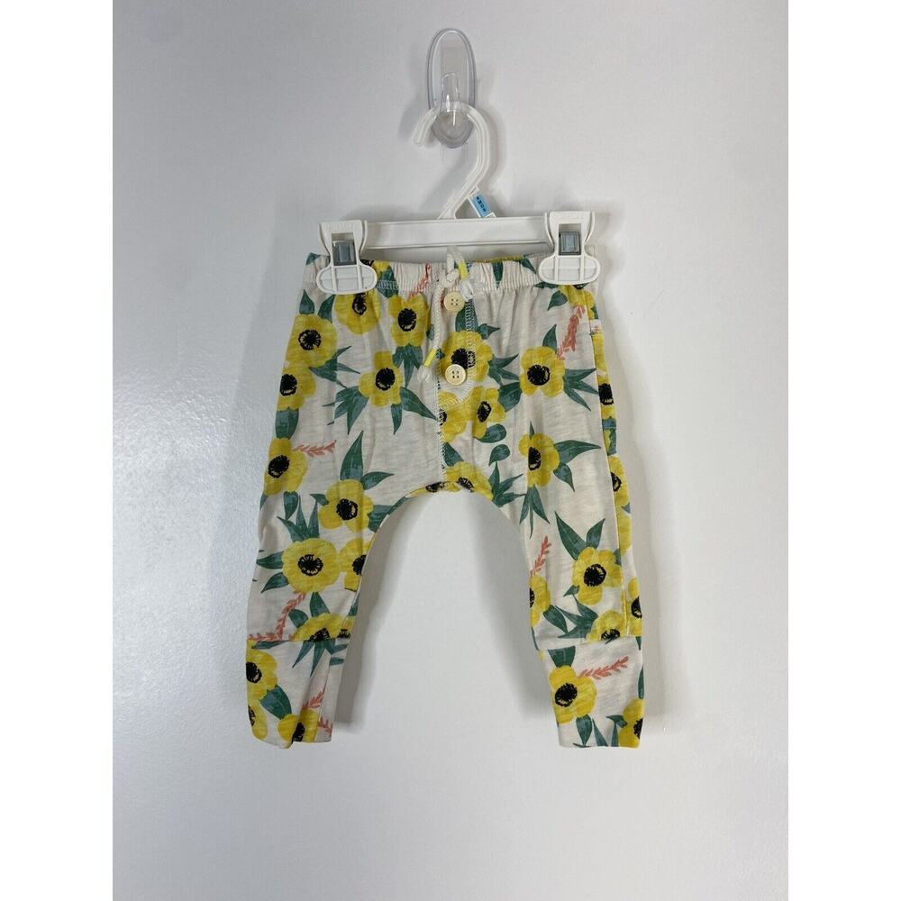 Jessica Simpson Sunflower Print Jogger Pants Infant Size 3-6 Months Drawstring